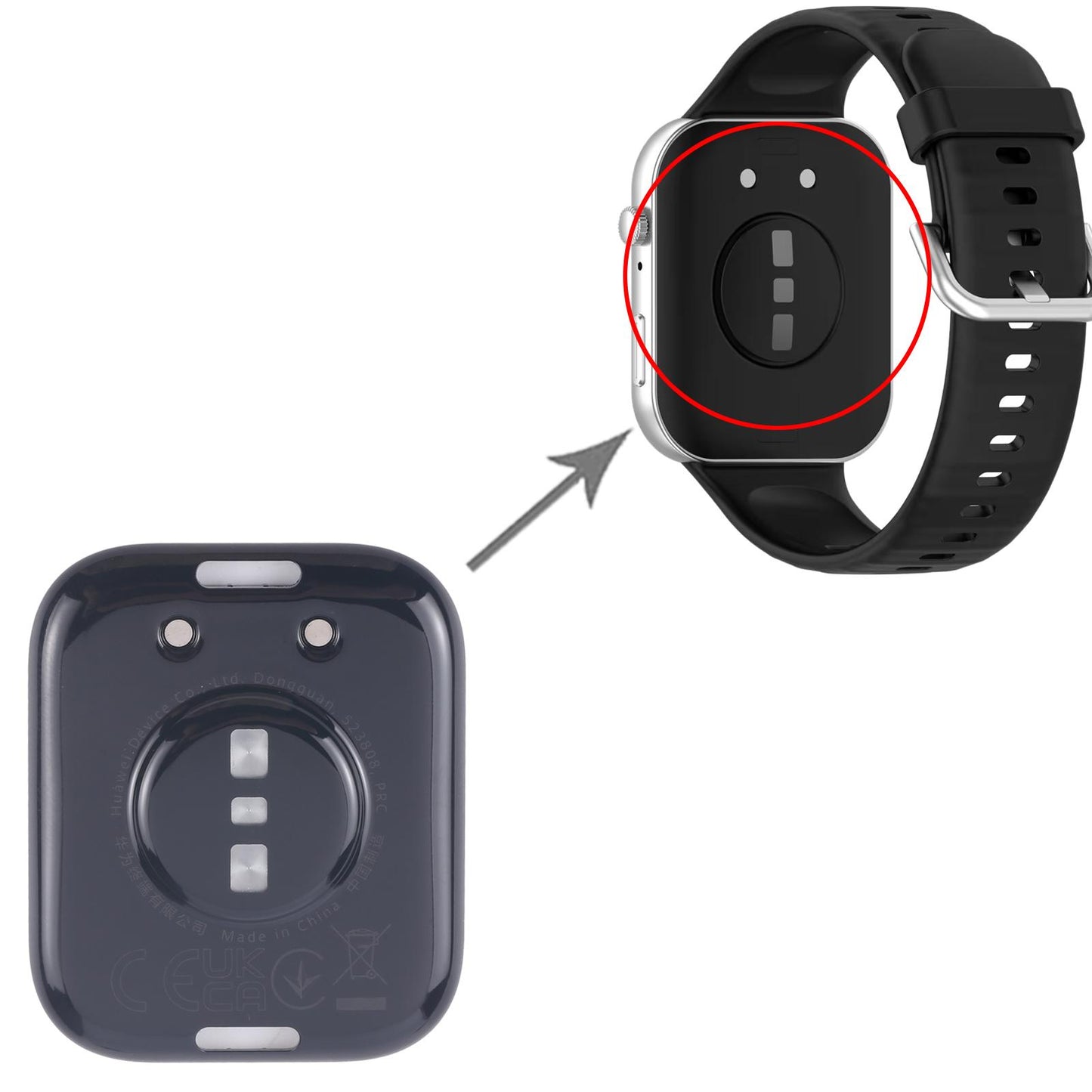 For Huawei Watch Fit 3 Original Rear Housing Cover(Black)