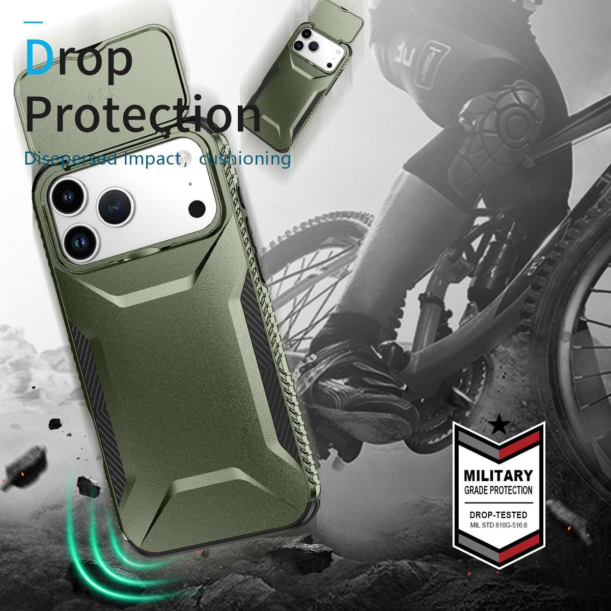 For iPhone 18 Pro / 18 Pro Sliding Camshield Phone Case - Alpine Green - EDA006651723A