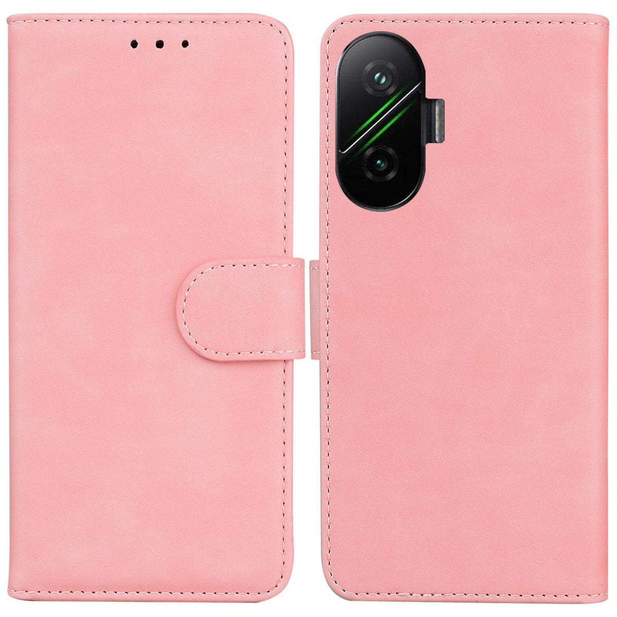 For Redmi Turbo 4 Pro / Xiaomi Poco F7 Skin Feel Pure Color Flip Leather Phone Case - Pink - EDA006713322D