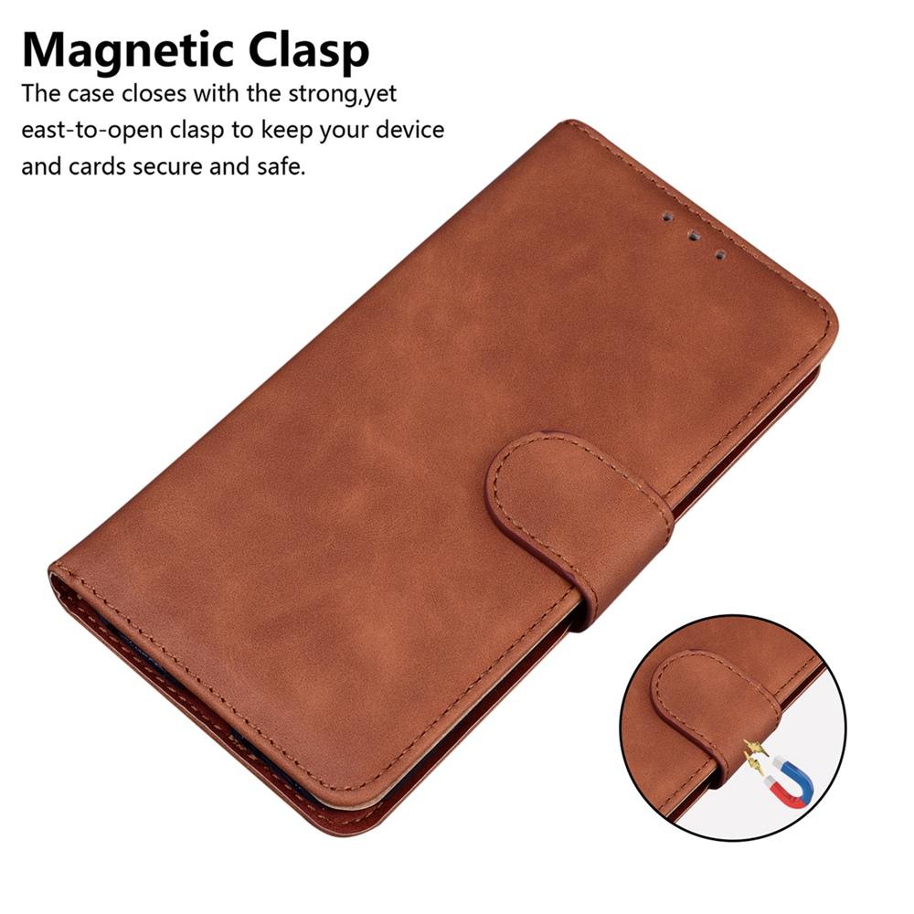 For Redmi Turbo 4 Pro / Xiaomi Poco F7 Skin Feel Pure Color Flip Leather Phone Case - Brown - EDA006713322E