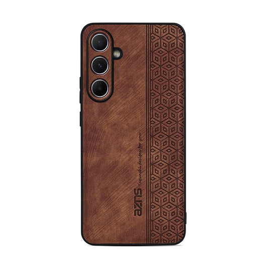 For Galaxy S26 FE 5G AZNS 3D Embossed Skin Feel Phone Case(Brown)