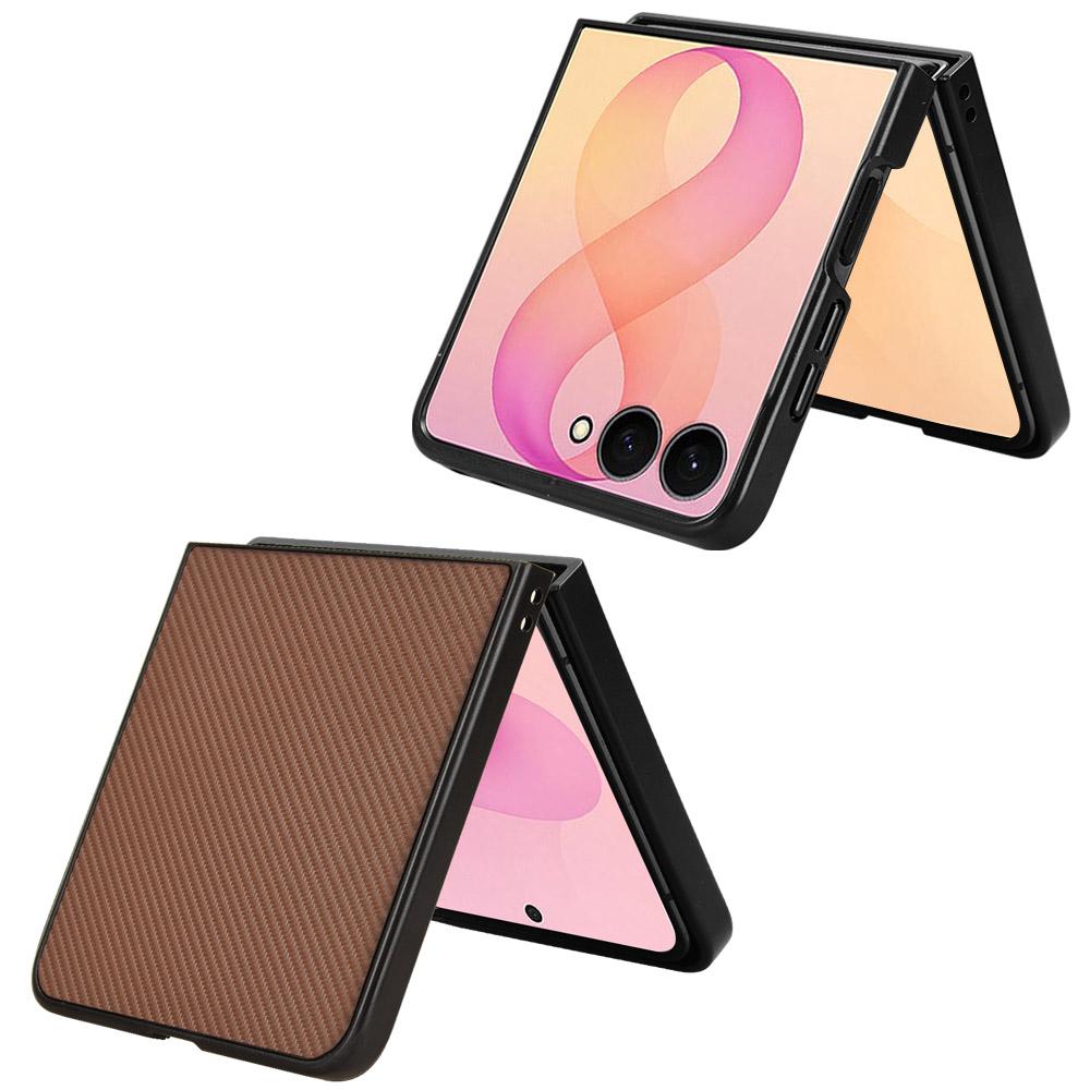 For Galaxy Z Flip8 5G PU Leather PC Phone Case(Brown)