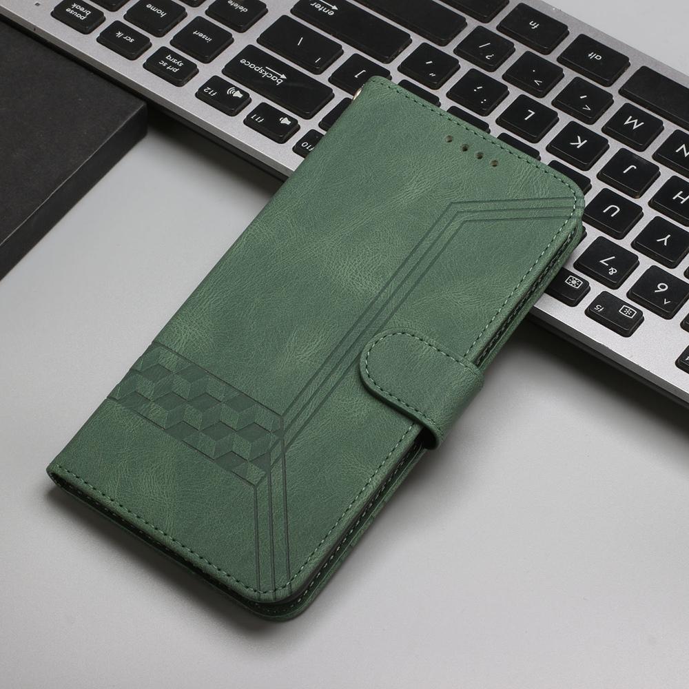 For Redmi K90 Pro Max / Poco F8 Ultra Cubic Skin Feel Flip Leather Phone Case(Green)