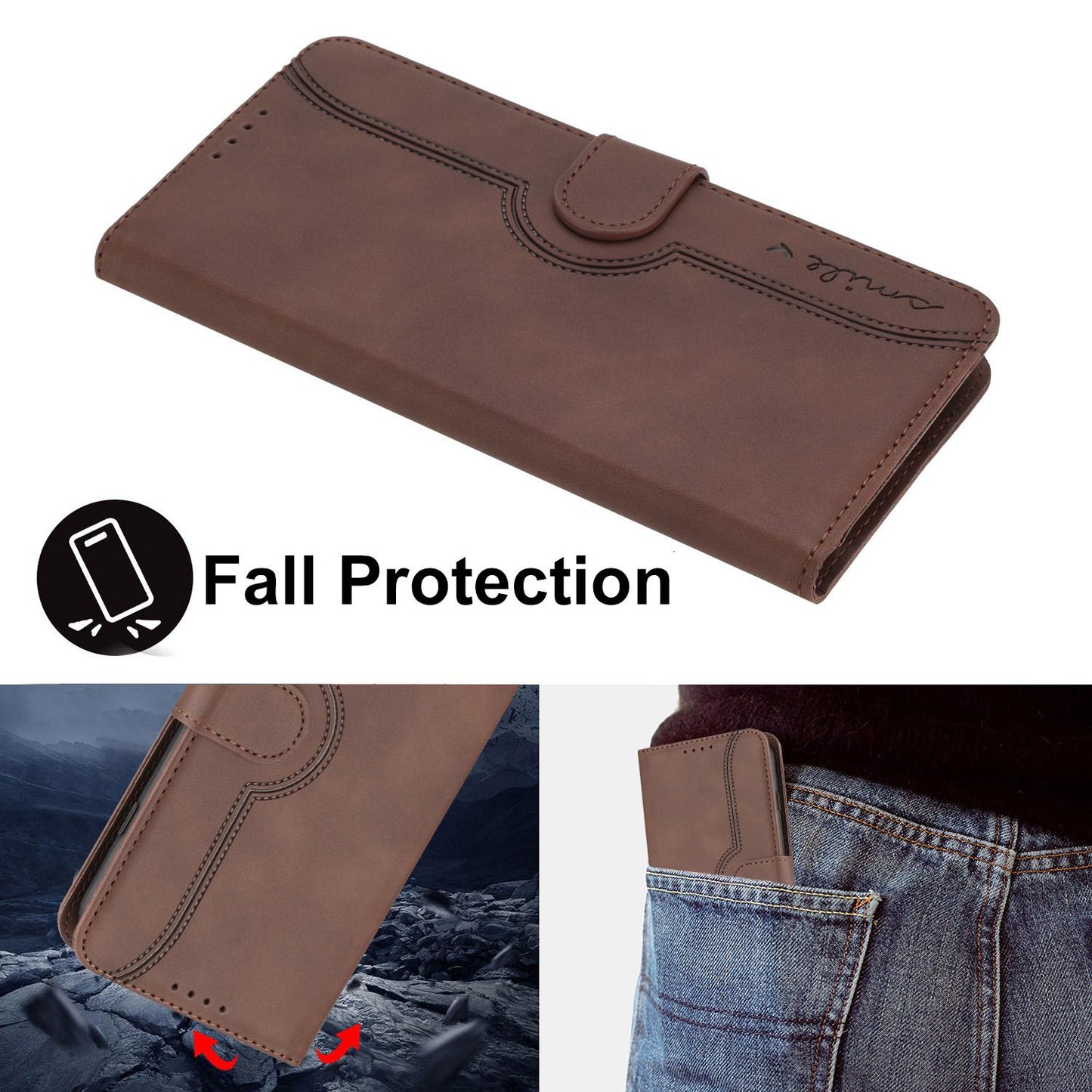 For Redmi K90 Pro Max / Poco F8 Ultra Heart Pattern Skin Feel Leather Phone Case(Brown)
