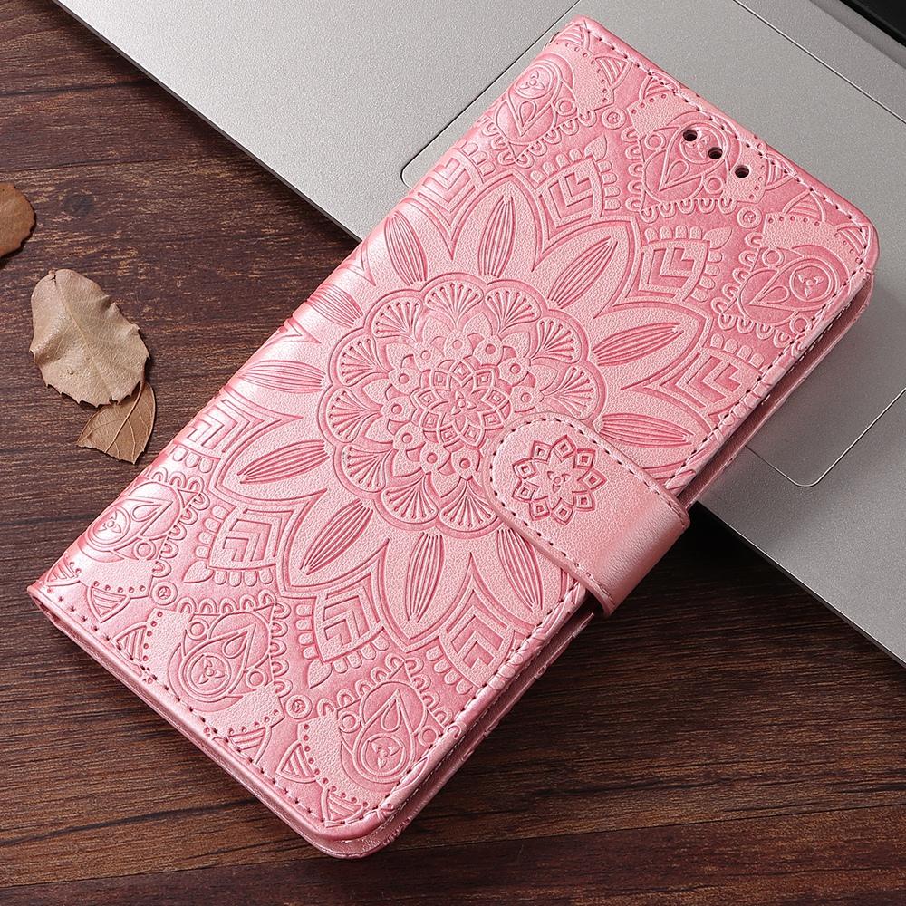 For Redmi 17 5G / 4G Global 170mm Embossed Sunflower Leather Phone Case(Rose Gold)