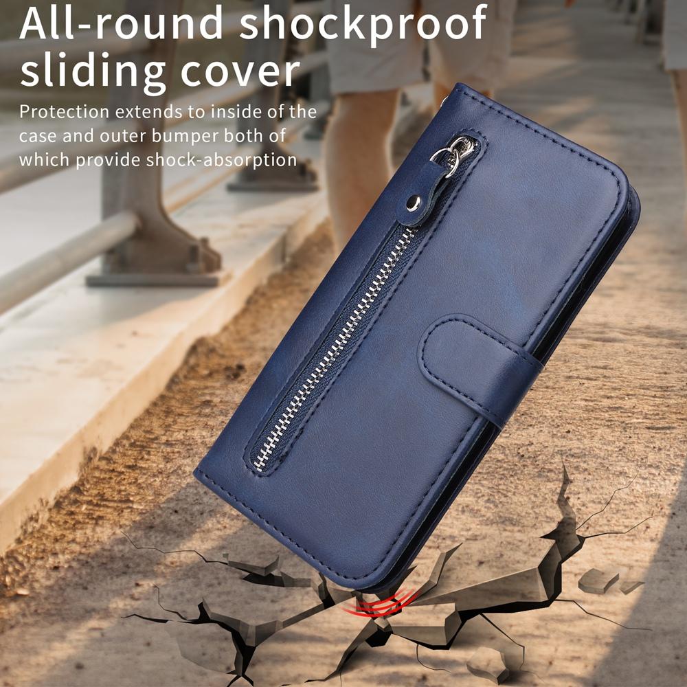 For Redmi 17 5G / 4G Global 170mm Fashion Calf Texture Zipper Leather Phone Case(Blue)