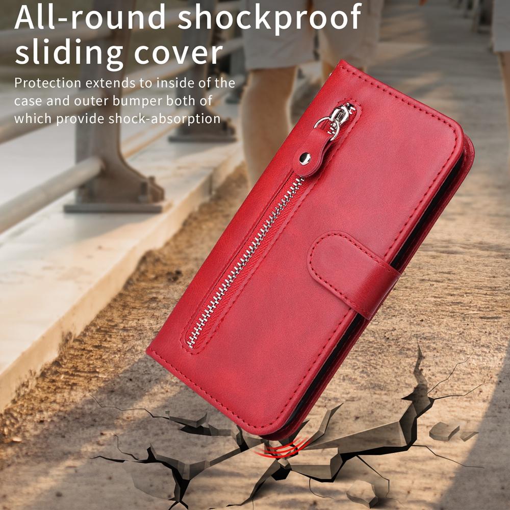 For Redmi Note 17 Pro+ 5G Global 163mm Fashion Calf Texture Zipper Leather Phone Case(Red)