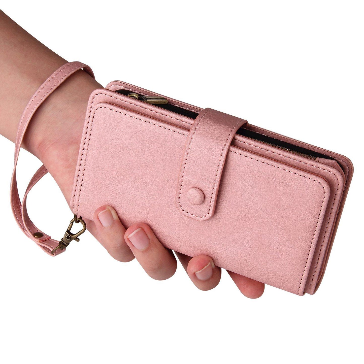 For Xiaomi Poco C95 Pro Skin Feel Multi Card Slots Zipper Wallet Leather Phone Case(Pink)