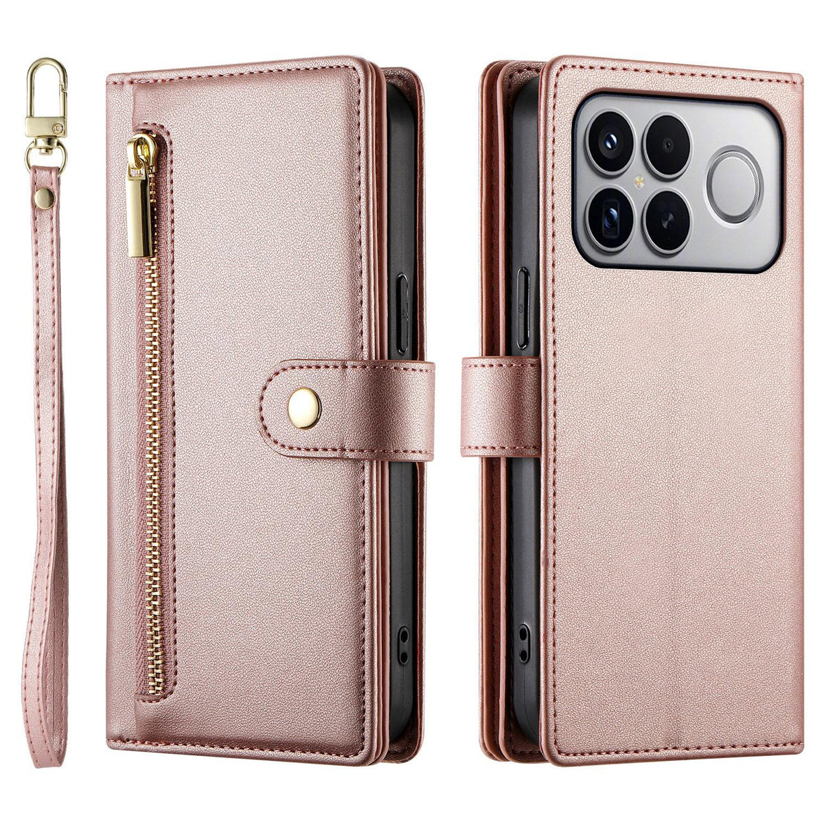 For Redmi K90 Pro Max / Poco F8 Ultra 5G Nine Card-slot Zipper Wallet Bag Leather Phone Case(Pink)