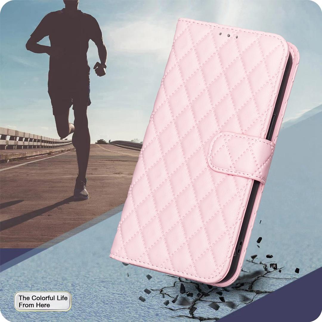 For Redmi Note 17 4G Global 171mm Diamond Lattice Wallet Flip Leather Phone Case(Pink)