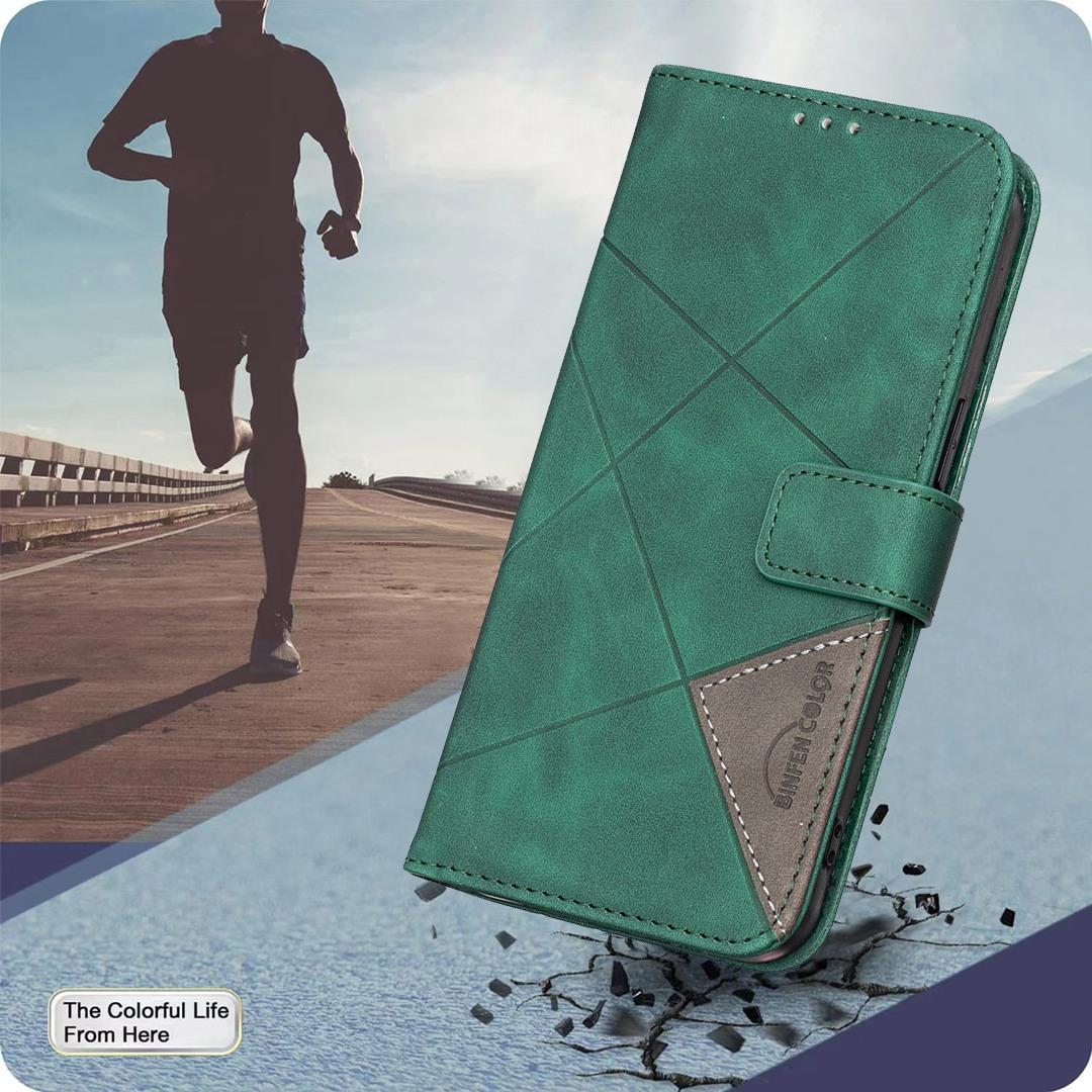 For Redmi Note 17 Pro 5G Global 163mm Magnetic Buckle Rhombus Texture Leather Phone Case(Green)
