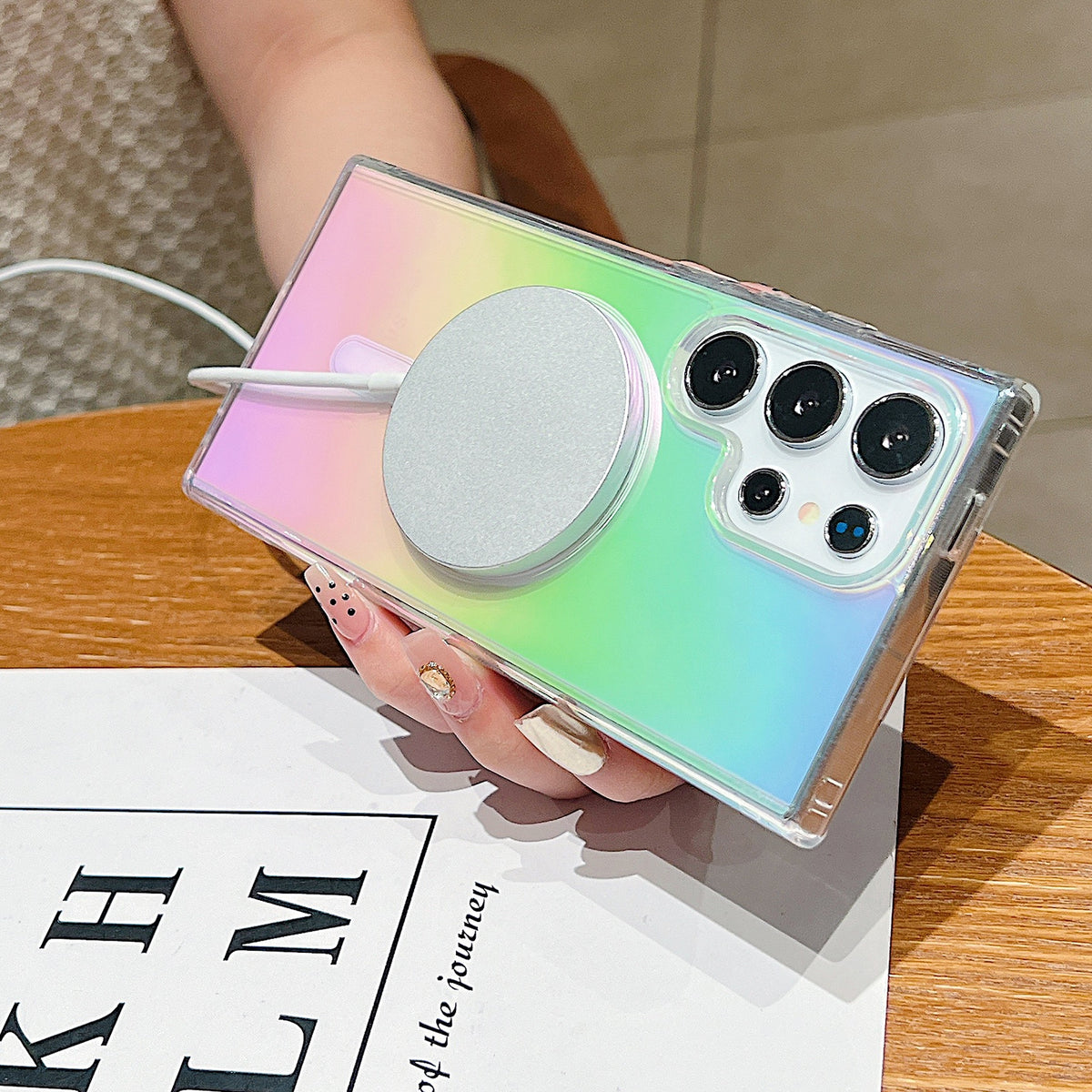 For Galaxy S26 FE 5G Gradient Color MagSafe Airbag Full Coverage Phone Case - Rainbow - EDA006956924A
