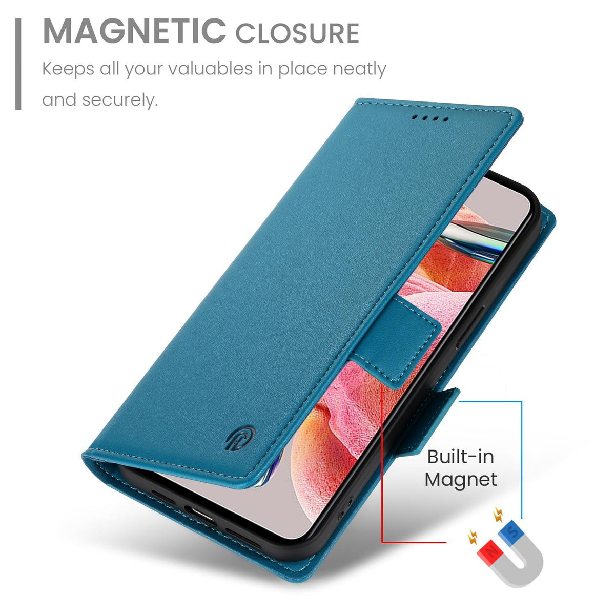 For Redmi K90 Pro Max / Poco F8 Ultra 5G Side Buckle Magnetic Frosted Leather Phone Case(Blue)