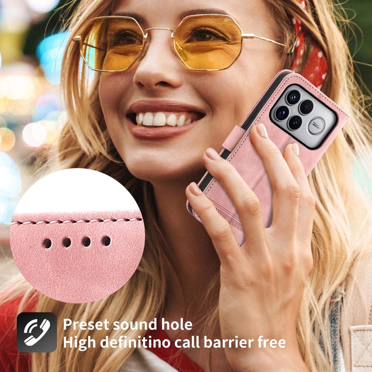 For Redmi K90 Pro Max / Poco F8 Ultra 5G Dierfeng Dream Line TPU Hybrid PU Leather Phone Case(Pink)