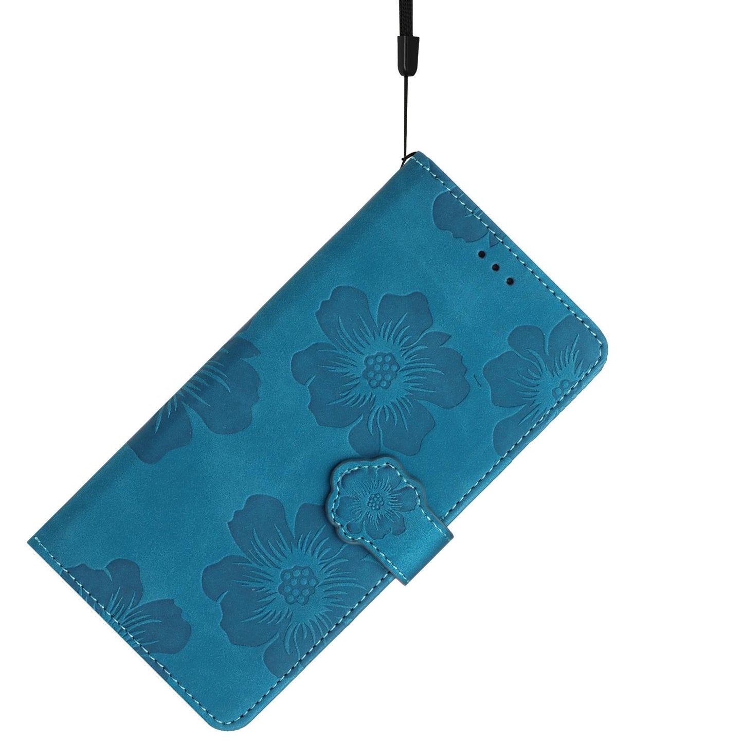 For Redmi K90 Pro Max/Poco F8 Ultra Flower Embossing Pattern Leather Phone Case(Blue)