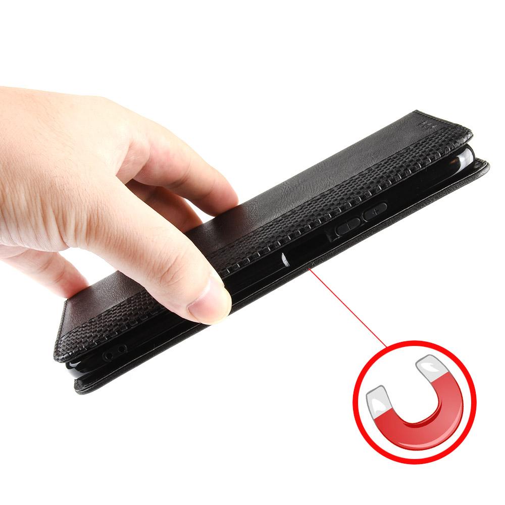 For Redmi K90 Pro Max 5G / Poco F8 Ultra Magnetic Buckle Retro Texture Leather Phone Case(Black)