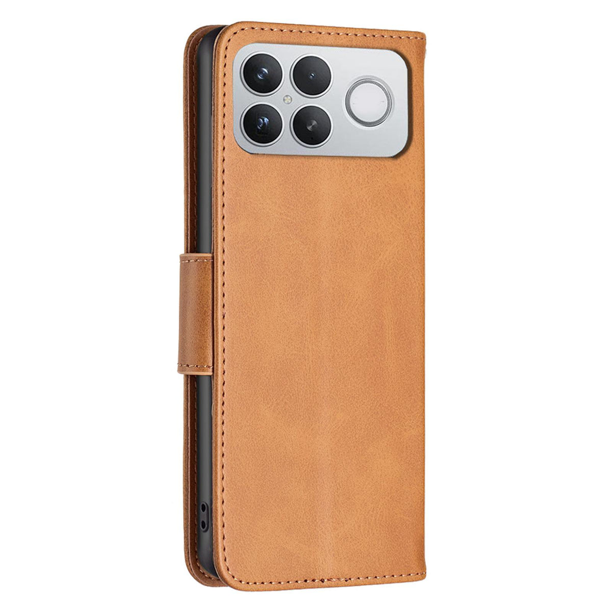For Redmi K90 Pro Max/Poco F8 Ultra Lambskin Texture Pure Color Flip Leather Phone Case(Yellow)