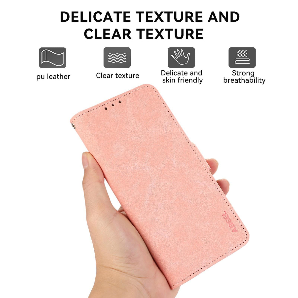 For Redmi K100 Pro Max/Poco F9 Ultra 5G ABEEL Frosted Magnetic RFID Leather Phone Case - Pink - EDA007072925A