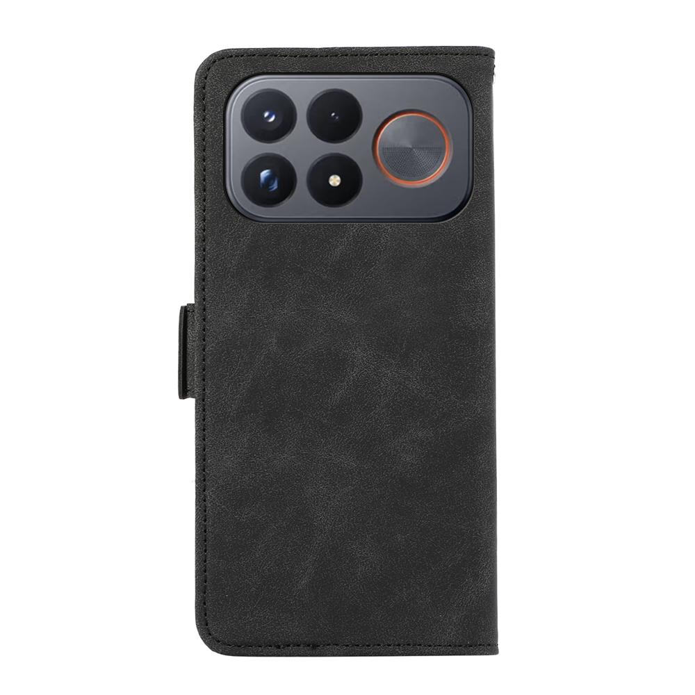 For Redmi K100 Pro Max/Poco F9 Ultra 5G ABEEL Frosted Magnetic RFID Leather Phone Case - Black - EDA007072925B