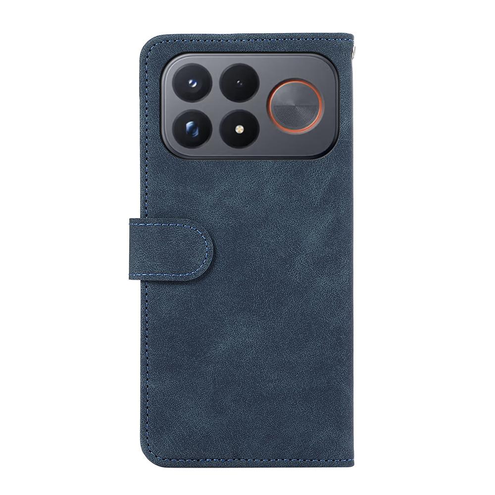 For Redmi K100 Pro Max/Poco F9 Ultra 5G ABEEL Color Block Magnetic RFID Leather Phone Case - Blue-Brown - EDA007073225C