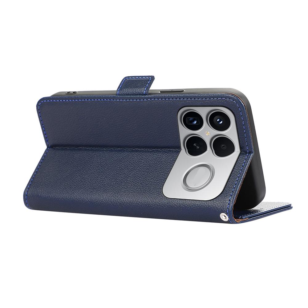 For Redmi K90 Pro Max/Poco F8 Ultra ABEEL Side-Magnetic Litchi Pattern Leather RFID Phone Case(Blue)