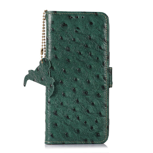 For Redmi K90 Pro Max/Poco F8 Ultra Ostrich Pattern Genuine Leather RFID Phone Case(Green)