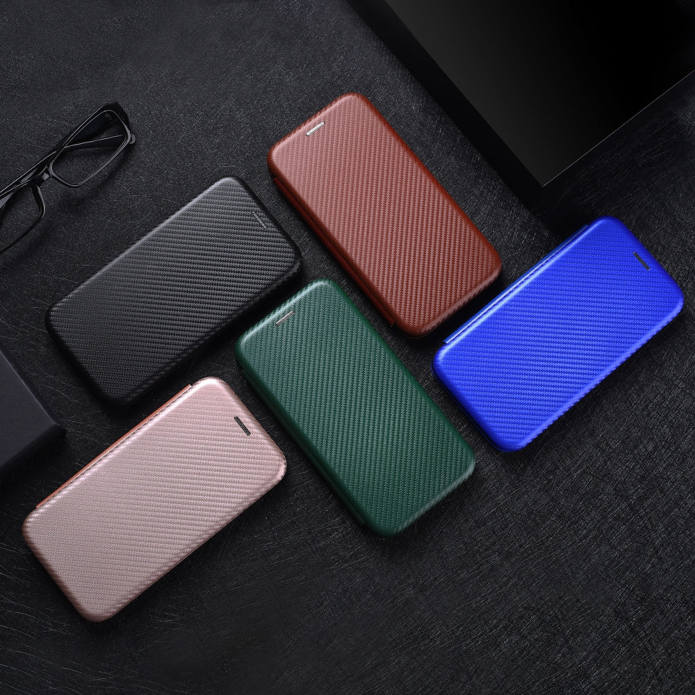 For Xiaomi Poco C95 Pro Carbon Fiber Texture Flip Leather Phone Case - Pink - EDA007098614A