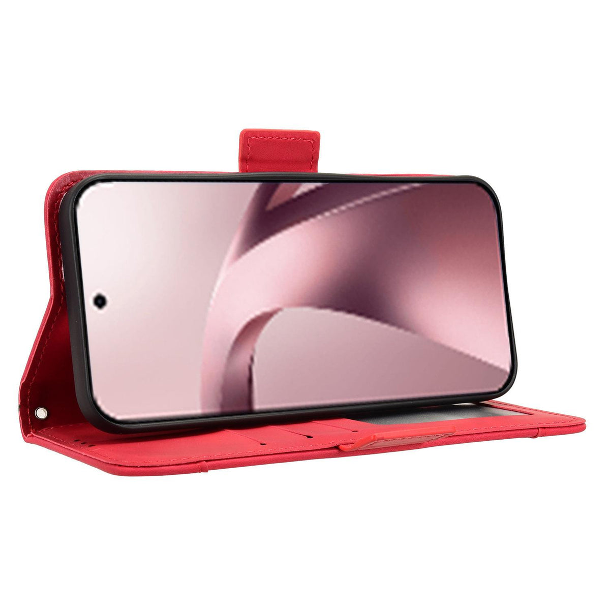 For Xiaomi 17T Pro 5G Skin Feel Calf Texture Card Slots Leather Phone Case - Red - EDA007152115C