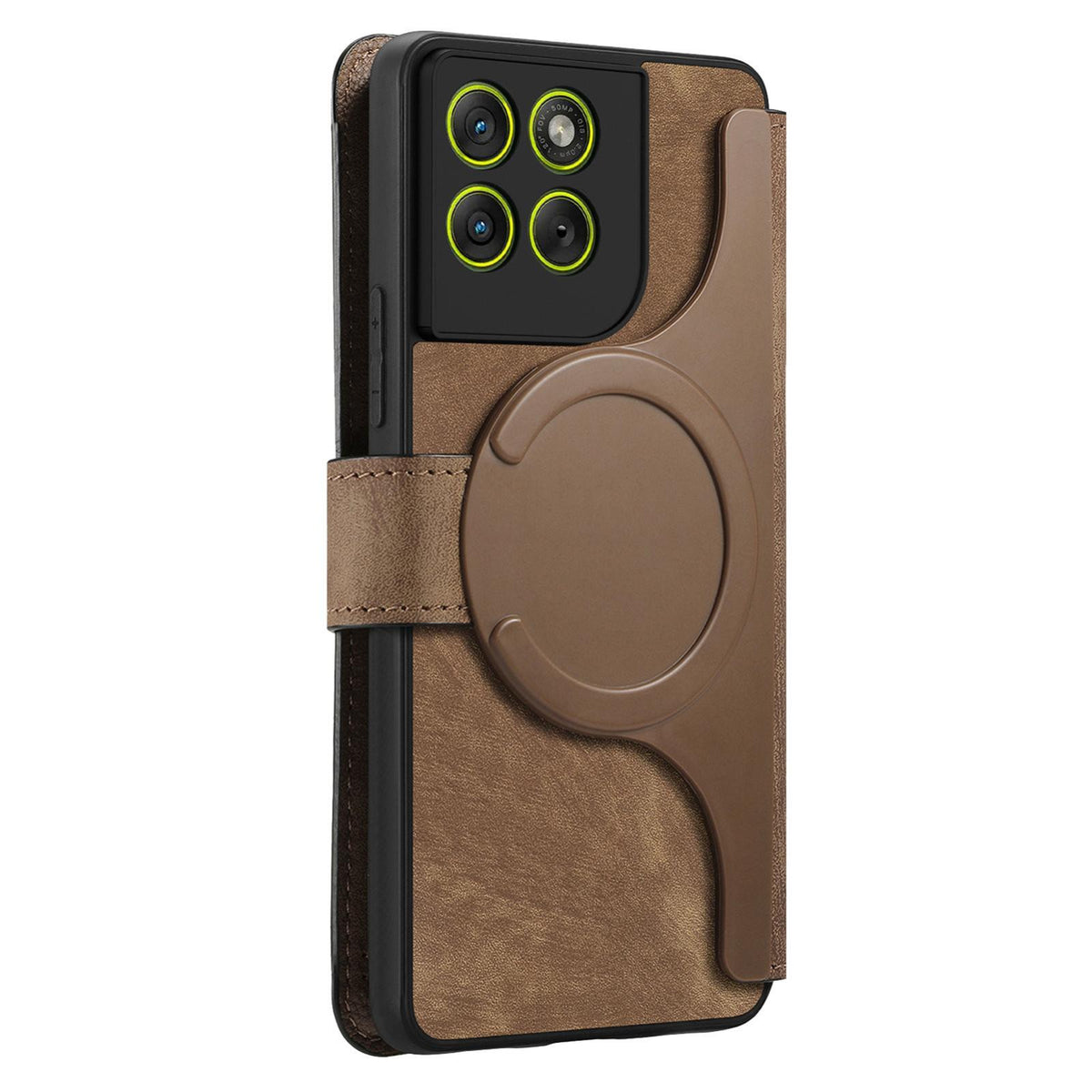 For Motorola Moto G67 Power 5G CaseNeo MagSafe RFID Anti-theft Retro Leather Phone Case - Brown - EDA007225928B