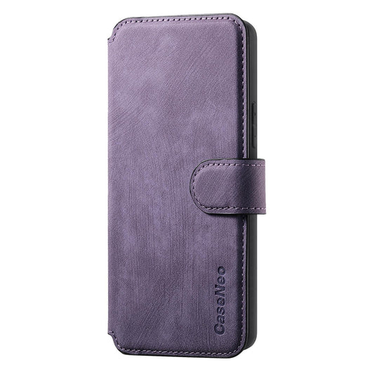 For Motorola Moto G67 Power 5G CaseNeo MagSafe RFID Anti-theft Retro Leather Phone Case - Purple - EDA007225928F