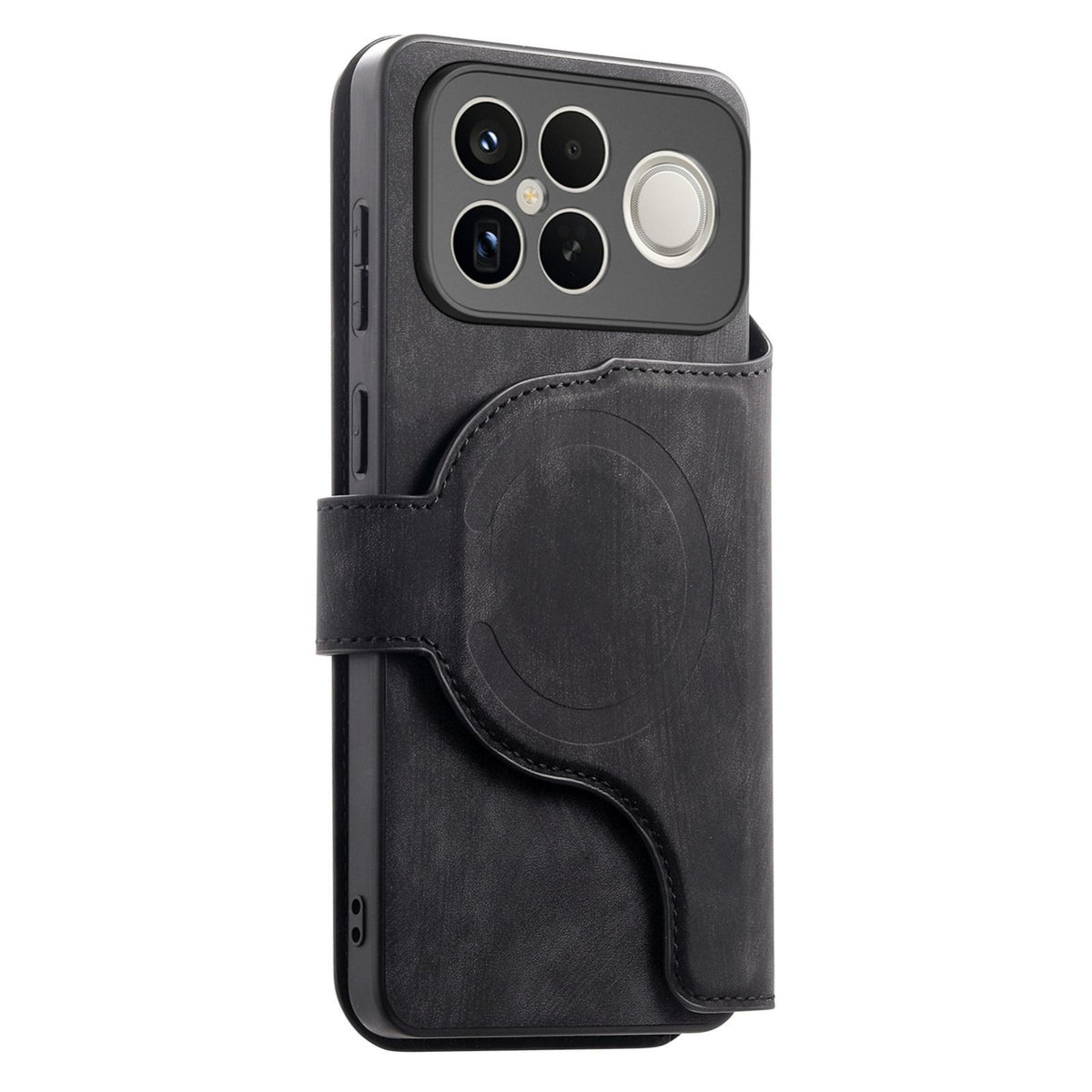 For Redmi K90 Pro Max / Poco F8 Ultra CaseNeo MagSafe RFID Anti-theft Retro Leather Phone Case(Black)