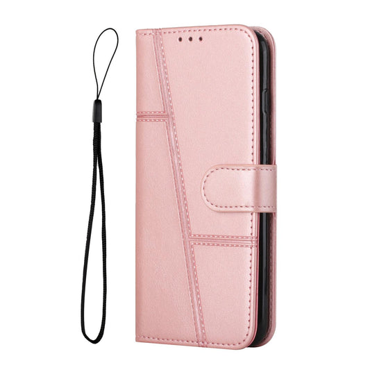 For Redmi K90 Pro Max / Poco F8 Ultra Stitching Calf Texture Buckle Leather Phone Case(Rose Gold)