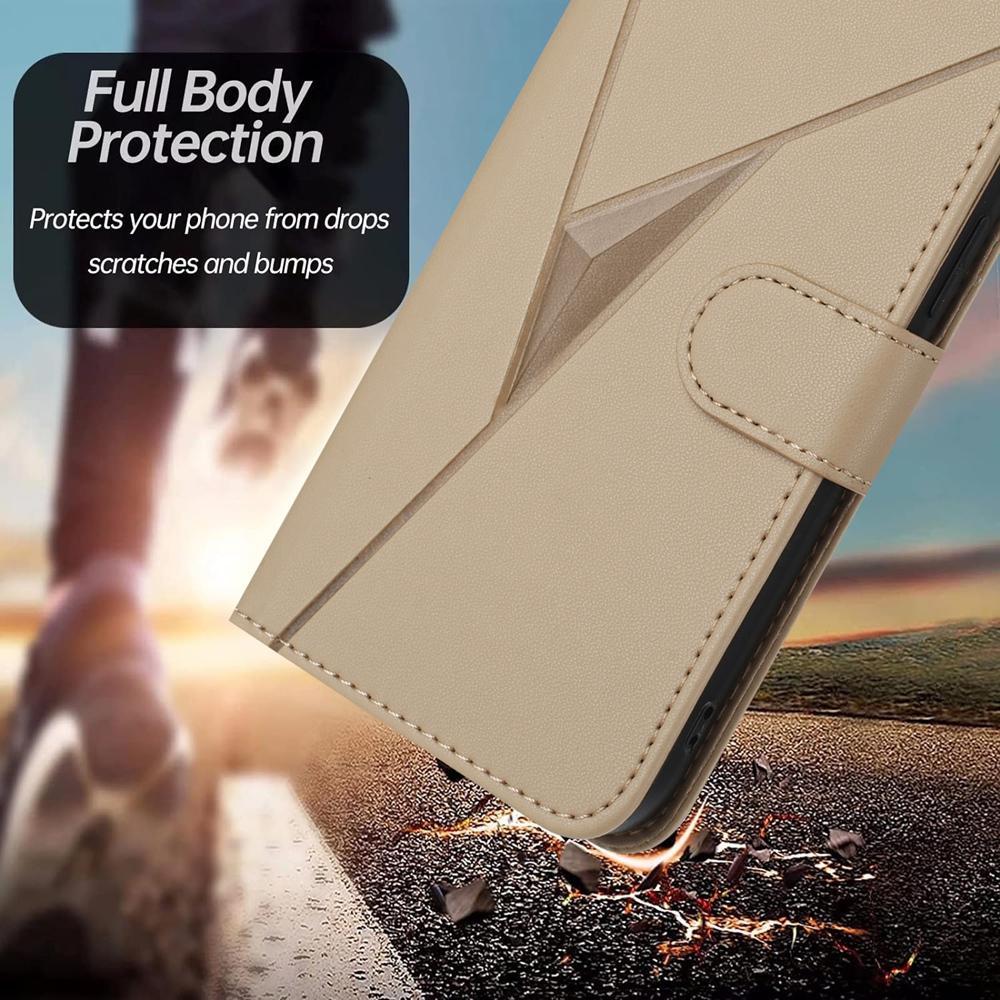 For Redmi K90 Pro Max / Poco F8 Ultra Triangle Pattern Buckle Clasp Leather Phone Case(Gold)
