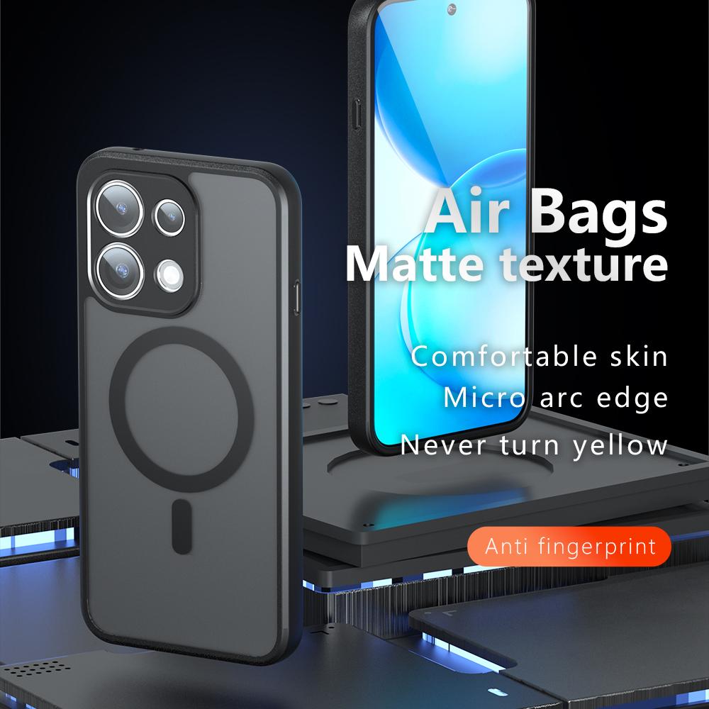 For OPPO Reno16 F / Reno16 FS / Reno16c Armor MagSafe PC Hybrid TPU Phone Case - Frosted Black - EDA007315018A