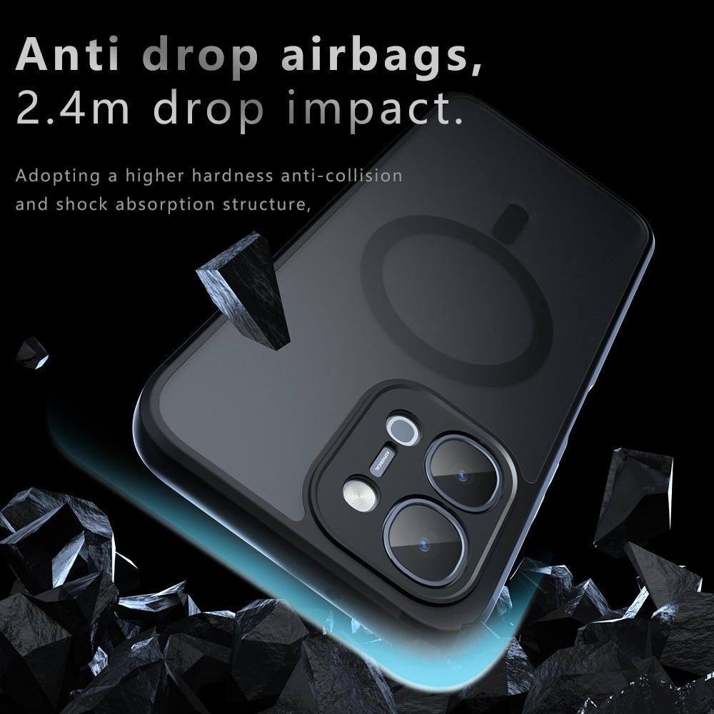 For vivo Y31d 4G / Y51 Pro 5G Armor MagSafe PC Hybrid TPU Phone Case - Frosted Black - EDA007315123A