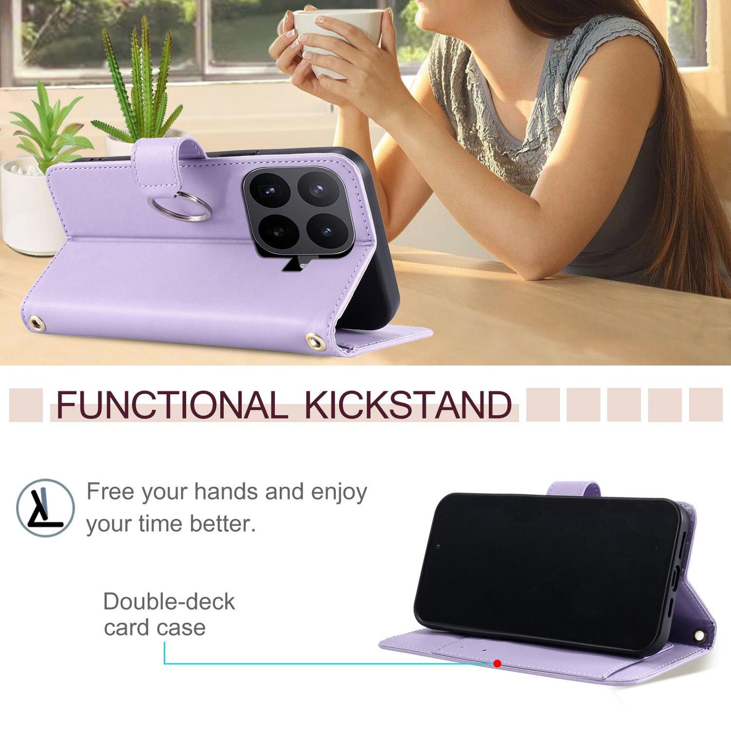 For Xiaomi 17T 5G Ring Buckle Rhombic Leather Phone Case(Purple)