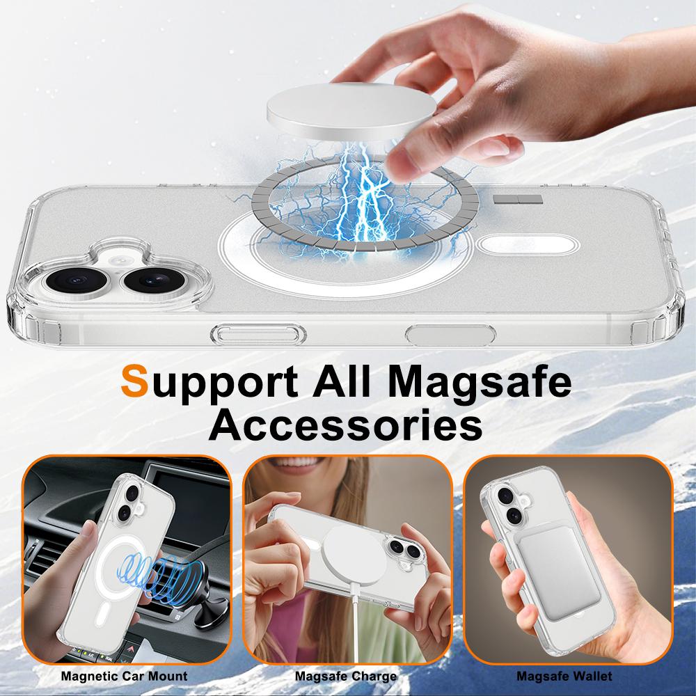 For iPhone 18 Camera Control Button Integrated MagSafe Clear Phone Case - Transparent - EDA007347111A