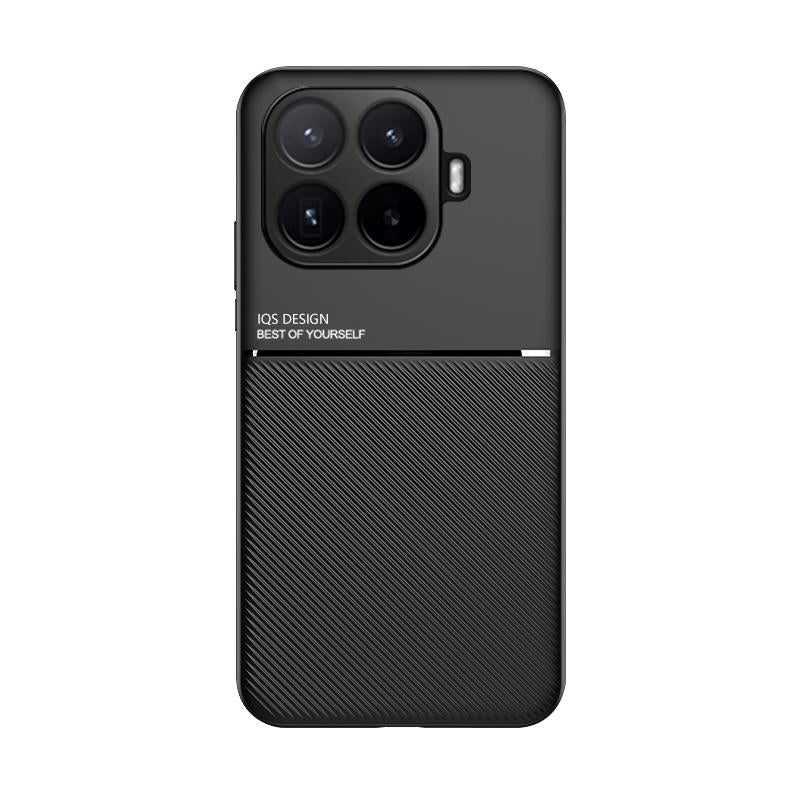 For Xiaomi 17T Pro 5G Classic Tilt Strip Grain Magnetic PC Hybrid TPU Phone Case - Black - EDA007358216A