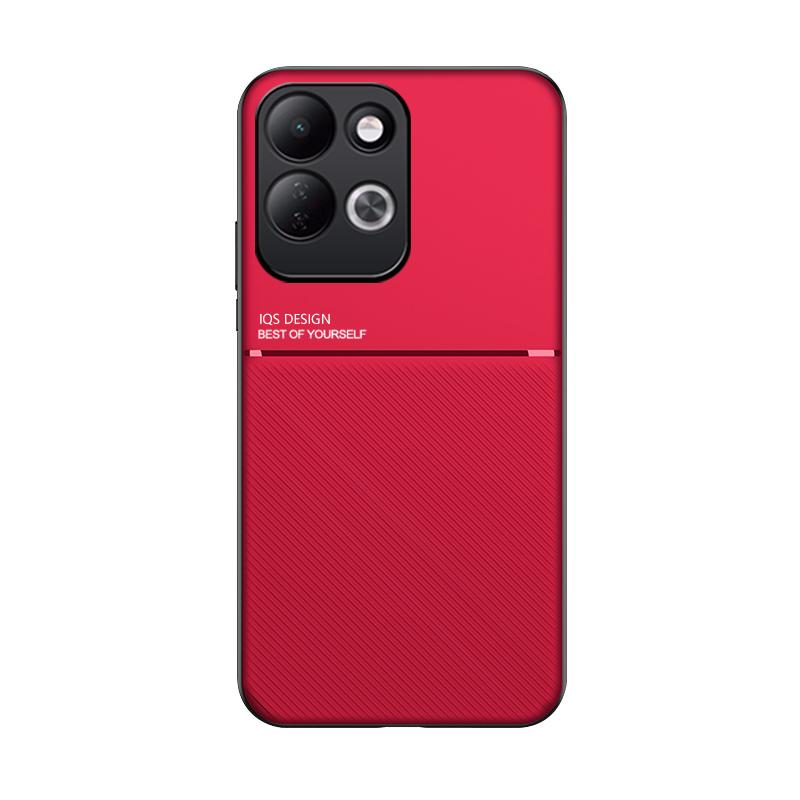 For Redmi 17 4G / 5G Global 170mm Classic Tilt Strip Grain Magnetic PC Hybrid TPU Phone Case - Red - EDA007358323B