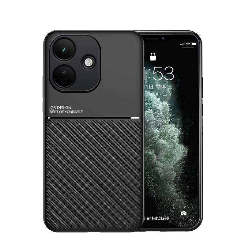 For Redmi Note 17 Pro 5G Global 163.5mm Classic Tilt Strip Grain Magnetic PC Hybrid TPU Phone Case - Black - EDA007358327A