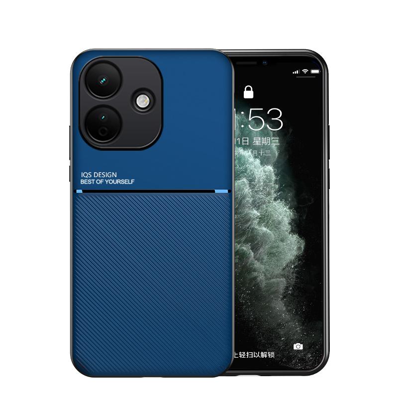 For Redmi Note 17 Pro 5G Global 163.5mm Classic Tilt Strip Grain Magnetic PC Hybrid TPU Phone Case - Blue - EDA007358327D