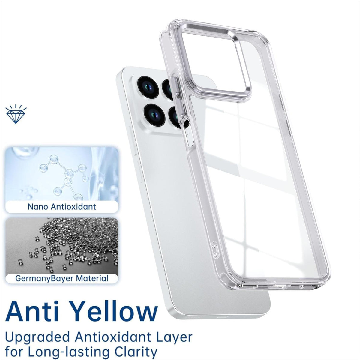 For Honor X8a 4G Shine High Transparency Acrylic Phone Case - White - EDA007376011B