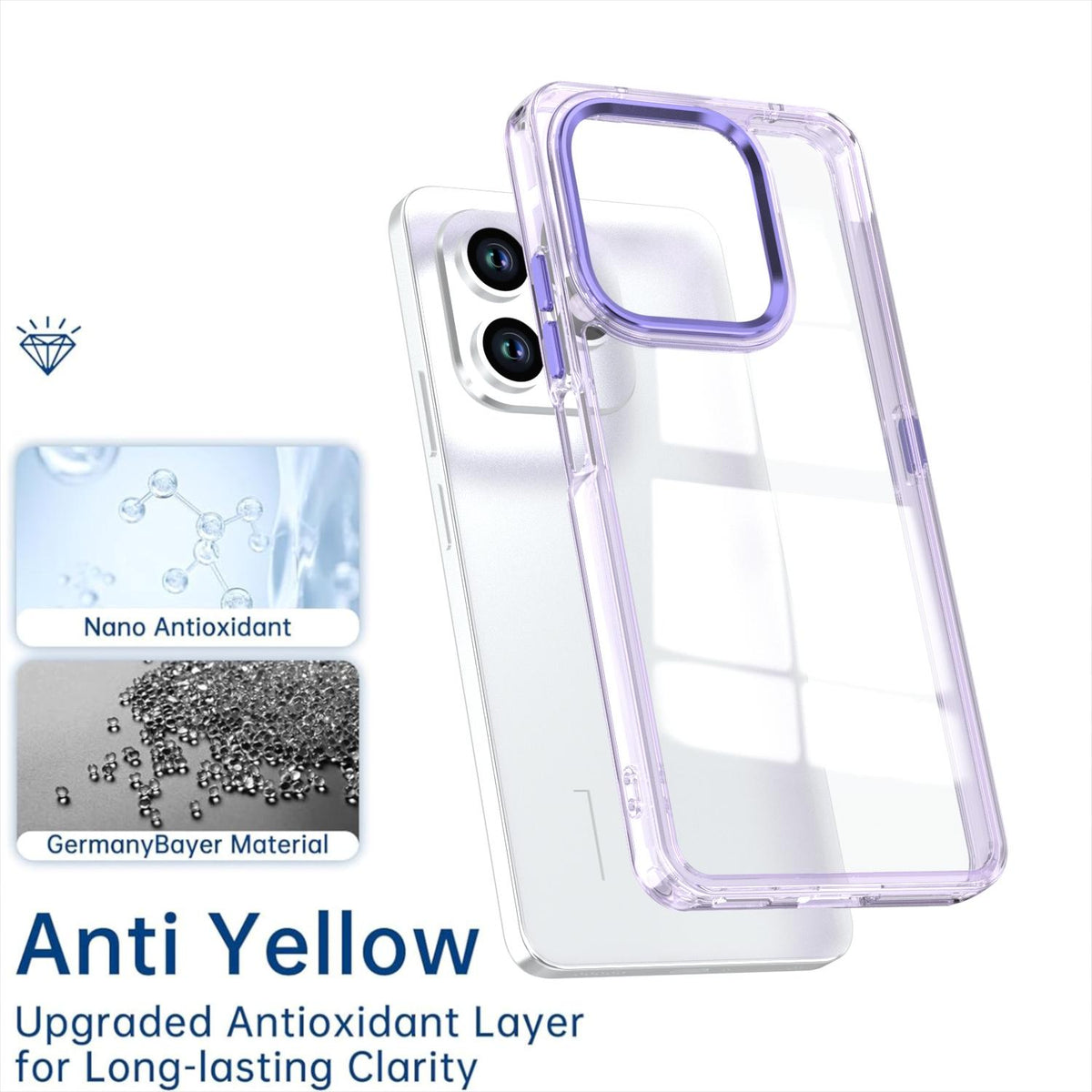 For Honor X8d 4G Shine High Transparency Acrylic Phone Case - Purple - EDA007376013A