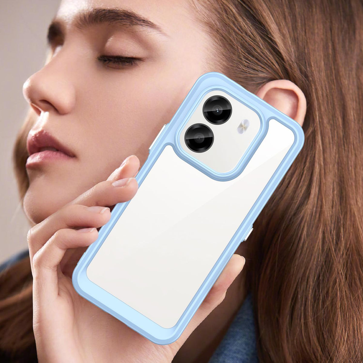 For Honor X6e 4G Colorful Series Acrylic Hybrid TPU Phone Case - Blue - EDA007398827B