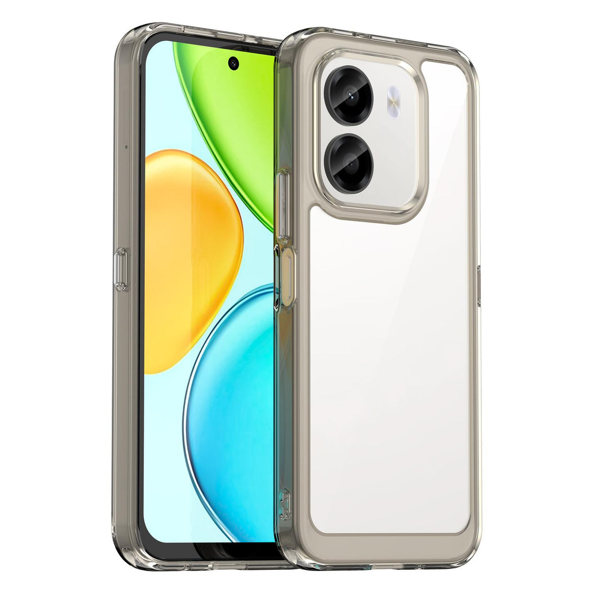For Honor X6e 4G Colorful Series Acrylic Hybrid TPU Phone Case - Transparent Grey - EDA007398827C