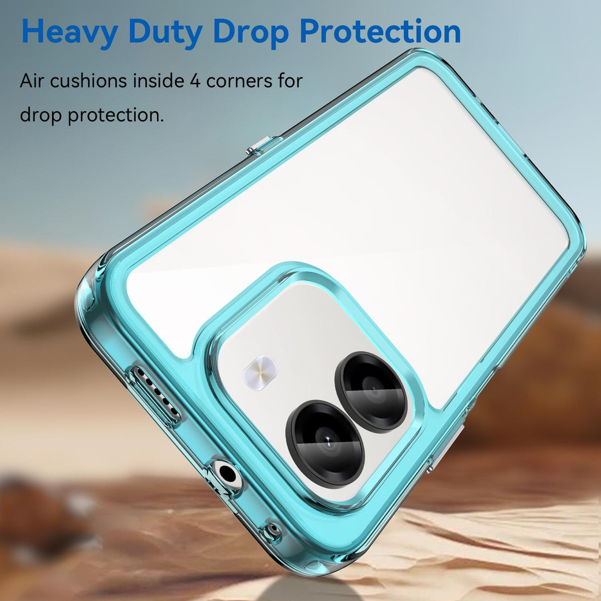For Honor X6e 4G Colorful Series Acrylic Hybrid TPU Phone Case - Transparent Blue - EDA007398827D