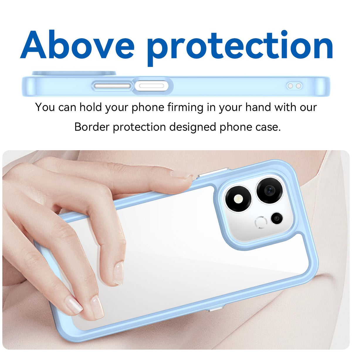 For Honor 600 Smart 5G Colorful Series Acrylic Hybrid TPU Phone Case - Blue - EDA007398828B