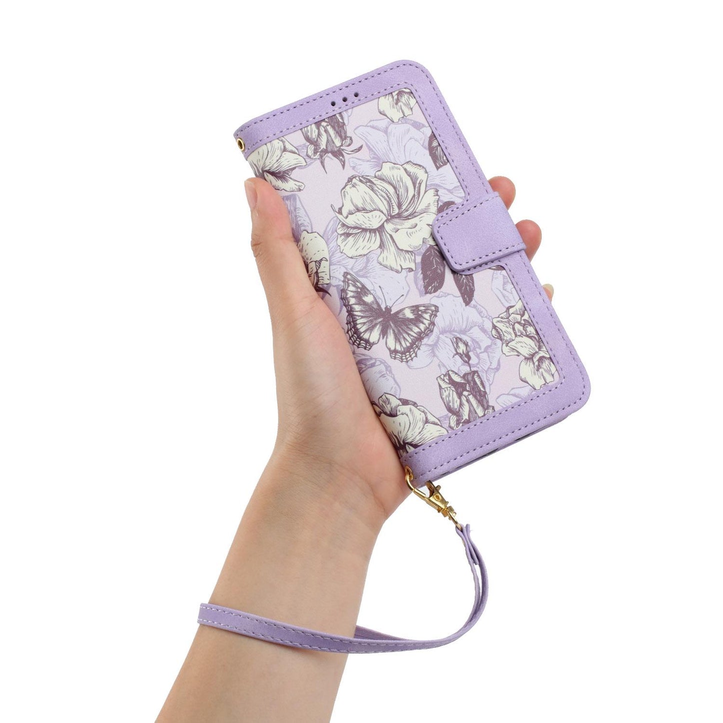 For Redmi Note 17 4G Global 171mm Floral Pattern Leather Phone Case with Lanyard(Light Purple)