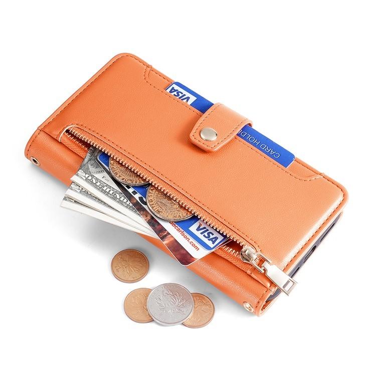 For Redmi K90 Pro Max 5G / Poco F8 Ultra Sheep Texture Cross-body Zipper Wallet Leather Phone Case(Orange)