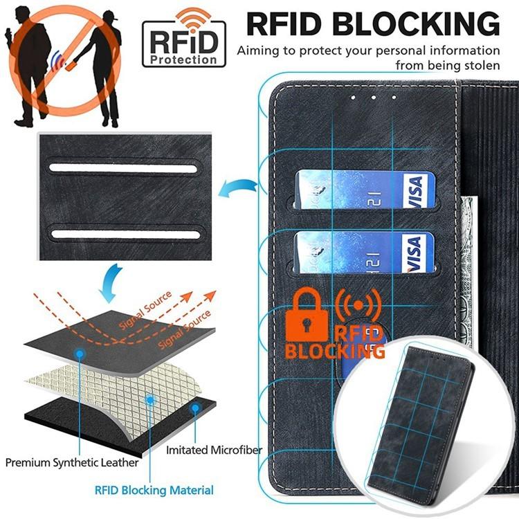 For Redmi K90 Pro Max 5G / Poco F8 Ultra RFID Anti-theft Brush Magnetic Leather Phone Case(Black)